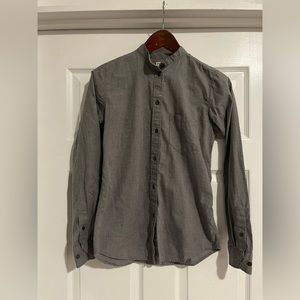 Filson Women’s Mandarin Collar Button Down in Grey